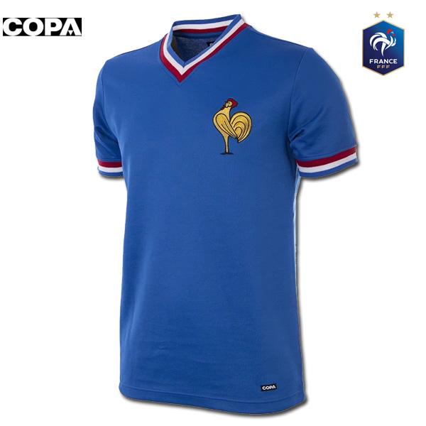 COPA フランス代表 1971 レトロTシャツ Vネック ユニフォーム柄 半袖