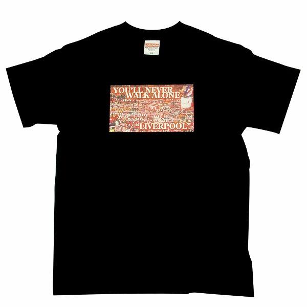 YOU'LL NEVER WALK ALONE リバプールFC Tシャツ(黒) : サッカー