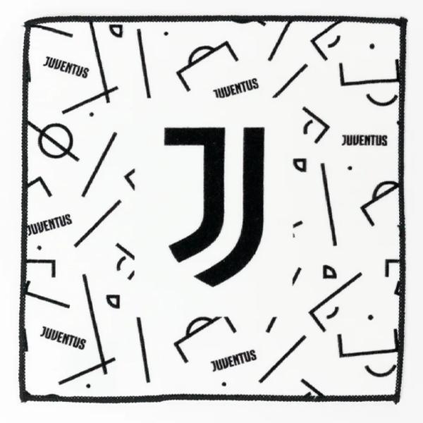 セリエA ユベントスのコートの一部がデザインされたハンドタオル。【素材】綿【サイズ】25x25cm