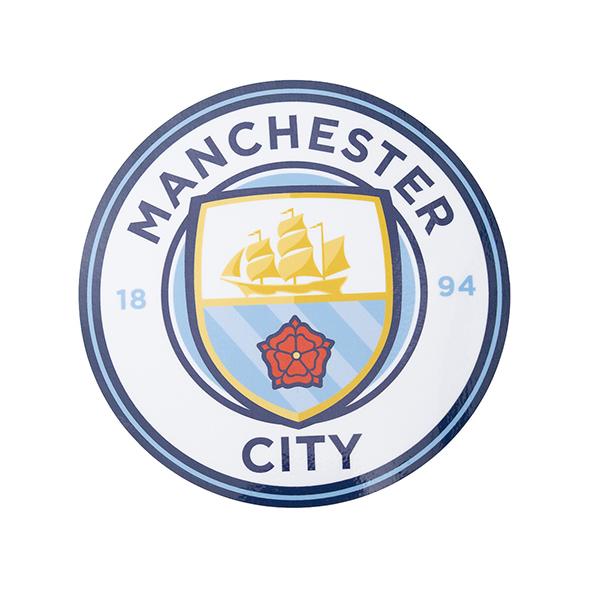 プレミアリーグ マンチェスターシティのロゴステッカー。【サイズ】直径約10cm