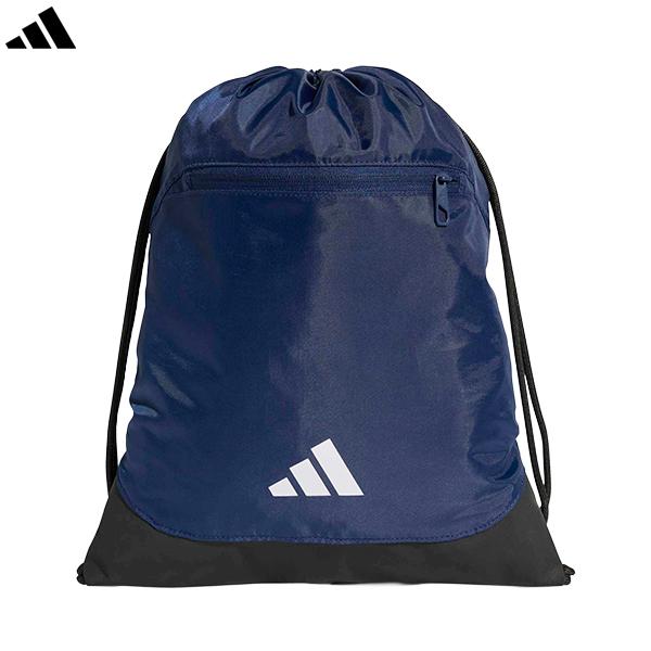 アディダス『TIRO』シリーズのジムサック。【素材】プレーンウィーブ/ポリエステル100%【カラー】KD4245：チームネイビーブルー×ホワイト【発売時期】2026年春夏