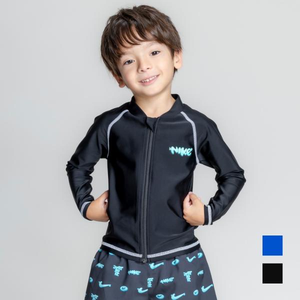 【NIKE SWIM公式】ナイキ SS26 トドラーボーイズジップ付きラッシュガード 1991131  UPF50+ nike  水泳 男子水着 スイミング 男の子 プール 男児 フットマーク