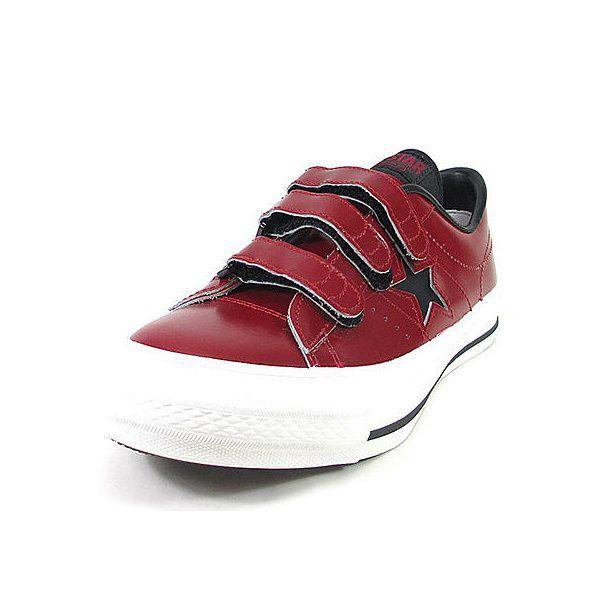 ワンスター　V-3 ブラックー×レッド　ベルクロ　レザー one star ONE STAR ○○コンバース ワンスター ベルクロ j レザー CONVERSE J V