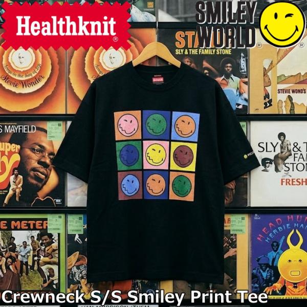 ヘルスニット スマイリーワールド クルーネック 半袖Tシャツ