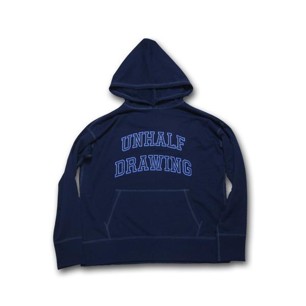 海千山千會 UNHALF DRAWING 【アンハーフ　ドローイング】 COLLEGE LOGO HOODIE