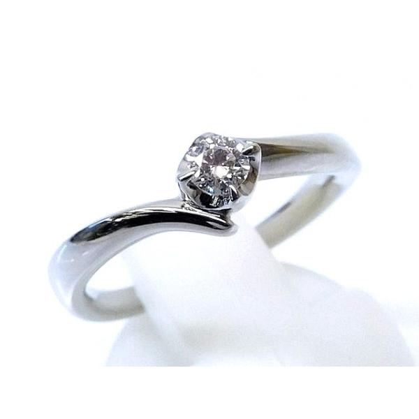 4°C プラチナ　リング　pt1000 8号 新品同様品 4℃ ヨンドシー □ 8号 ダイヤ Pt1000 プラチナ 指輪 リング