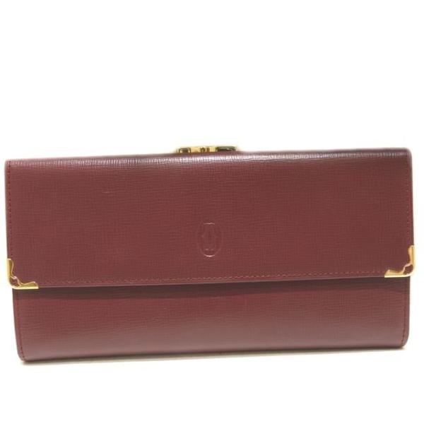 Cartier（カルティエ） 2/美品 マストライン がま口 3つ折り 長財布