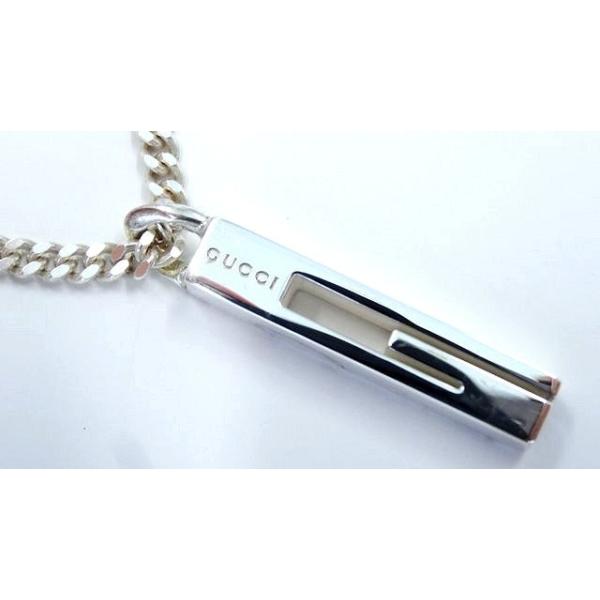 美品 GUCCI グッチ □ カットアウト G 男女兼用 ネックレス Sv925  