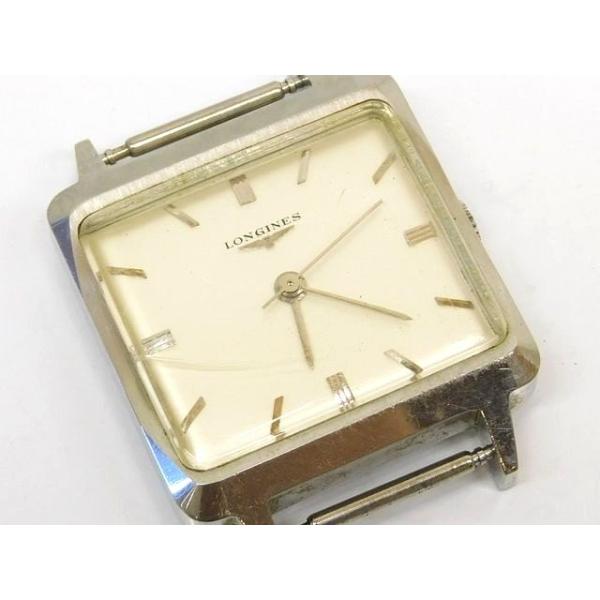 70年代ロンジン手巻きスクエア時計　純正オニキス竜頭　正常動作品 LONGINES ロンジン □ メンズ 手巻き アンティーク スクエア 時計