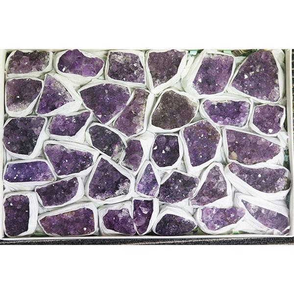 D245-142〕超お買い得！激安1箱 ブラジル産 アメジストクラスター 【箱