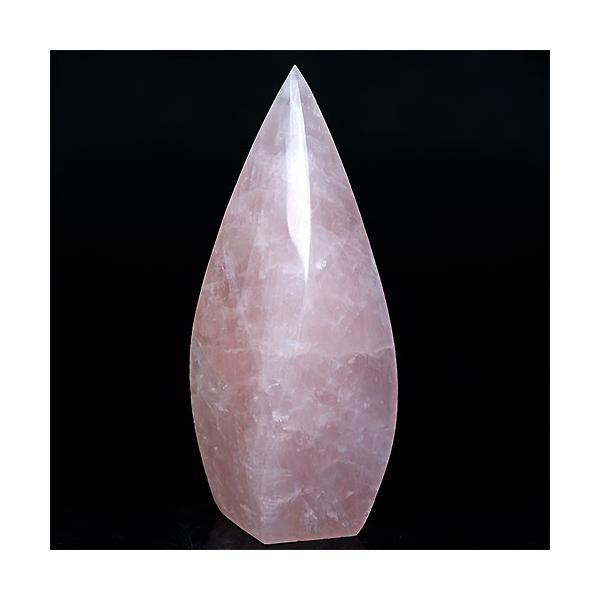 D411-8〕高品質 ローズクォーツ ポイント磨き 置物 rose quartz 紅水晶