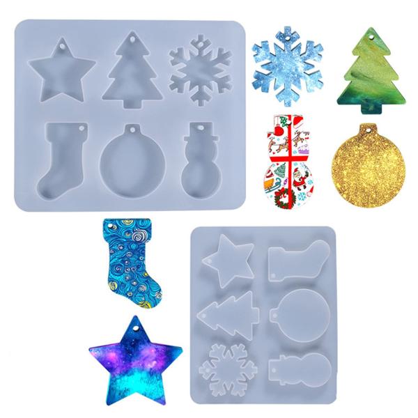 クリスマス シリコンモールド 穴あき タイプ クリスマスツリー 雪の 