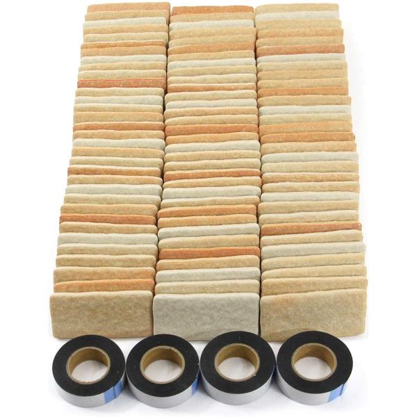 ☆かるかるブリック レンガ 100枚SET ライトブラウン 磁器質タイル DIY リメイク 屋内 屋外☆ 軽量レンガタイル かるかるブリック100枚セット ライトブラウン（MB-1