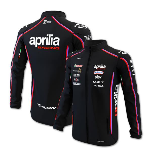 アプリリア Aprilia レーシング チーム ソフトシェル ブラック 黒 ウェア 長袖 MotoGP モトGP バイク Aprilia オフィシャル 公式 グッズ