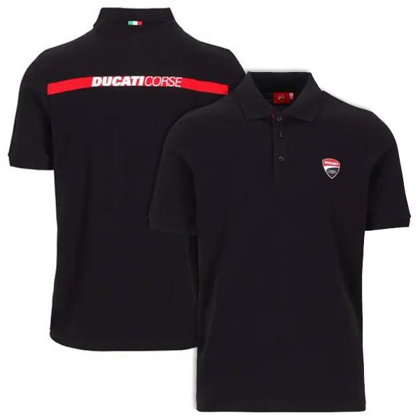 DUCATI（ドゥカティ） オフィシャル ストライプ ポロシャツ ブラック 