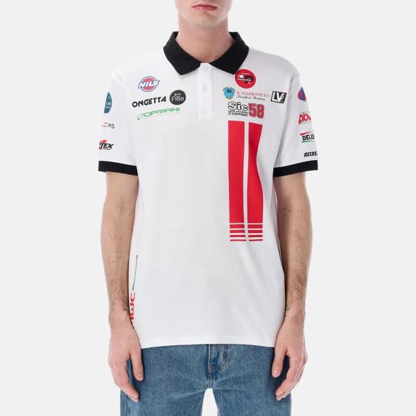 2026 Sic58 スクアドラ コルセ チーム ポロシャツ MotoGP 公式 オフィシャル グッズ ウェア 半袖 白