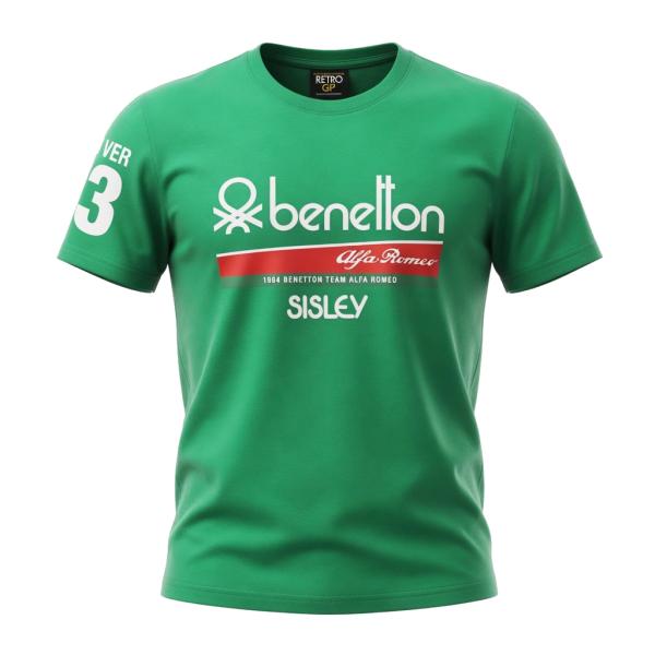 ベネトン アルファロメオ 184T F1 チーム #23 エディ チーバー Tシャツ