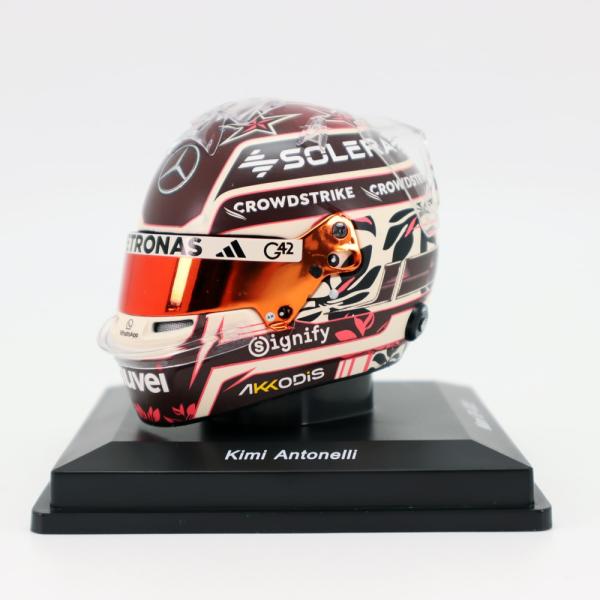 F1メルセデス 2025年チームカード キミ・アントネリ ミニヘルメット スパーク 1/5 ヘルメット メルセデス F1 チーム キミ アントネッリ