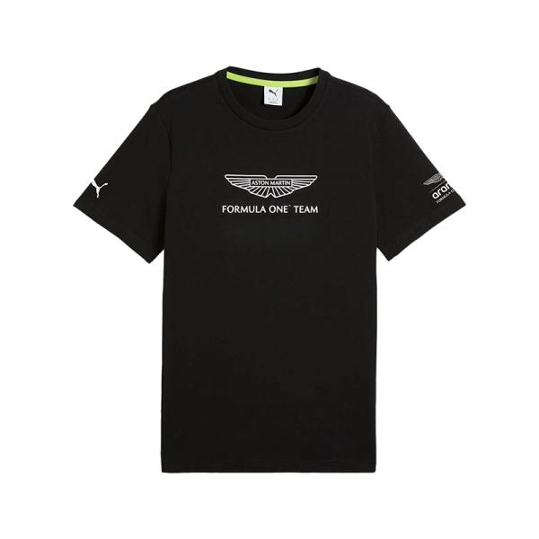 2026 アストンマーチン ホンダ F1 チーム エッセンシャル ビッグ ロゴ Tシャツ ブラック エフワン PUMA プーマ 公式 グッズ ウェア 半袖 黒