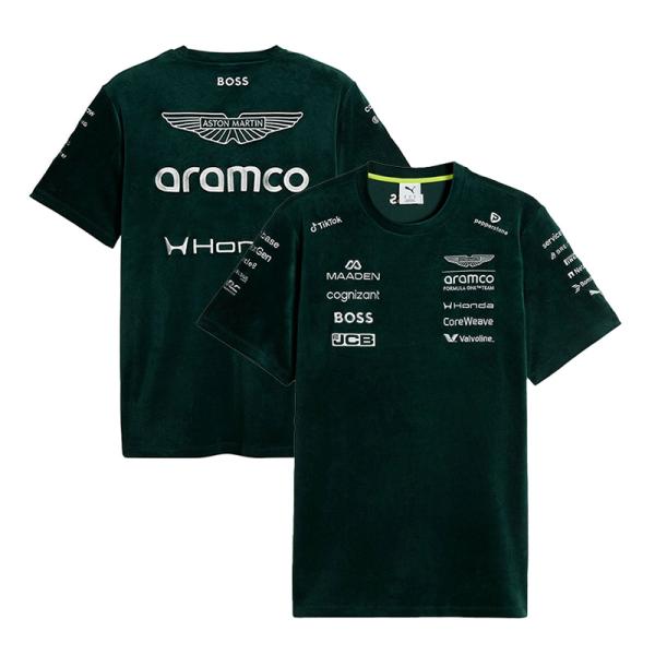 2026 アストンマーティン アラムコ F1 チーム イギリスGP レプリカ Tシャツ Formula1 エフワン Aston Martin Aramco オフィシャル グッズ ウェア 緑 PUMA プーマ