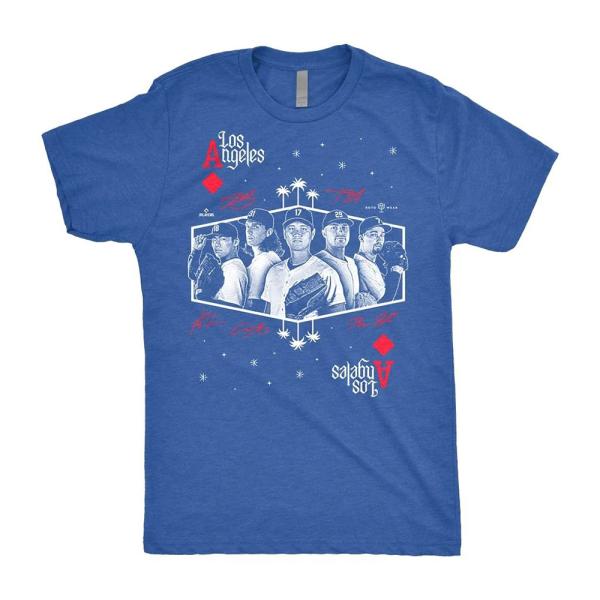 【100％正規品】MLB ロサンゼルス エース Tシャツ Los Angels Dodjers ドジャース Shohei Ohtani 大谷翔平 山本由伸 公式 オフィシャル グッズ ウェア 半袖 青