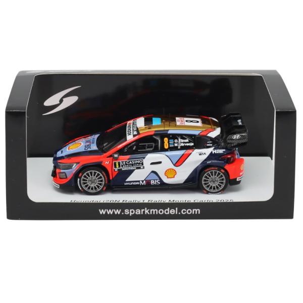 スパーク 1/43 ヒョンデ i20N ラリー1 2025 ラリー モンテカルロ #8 オィット タナック / マルティン ヤルベオヤ 模型 ミニカー モデルカー 車 S6909