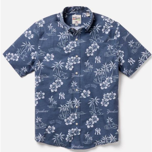 abcさま＊REYN SPOONER ニューヨーク・ヤンキース アロハシャツ L reyn spooner レインスプーナー × ニューヨークヤンキース