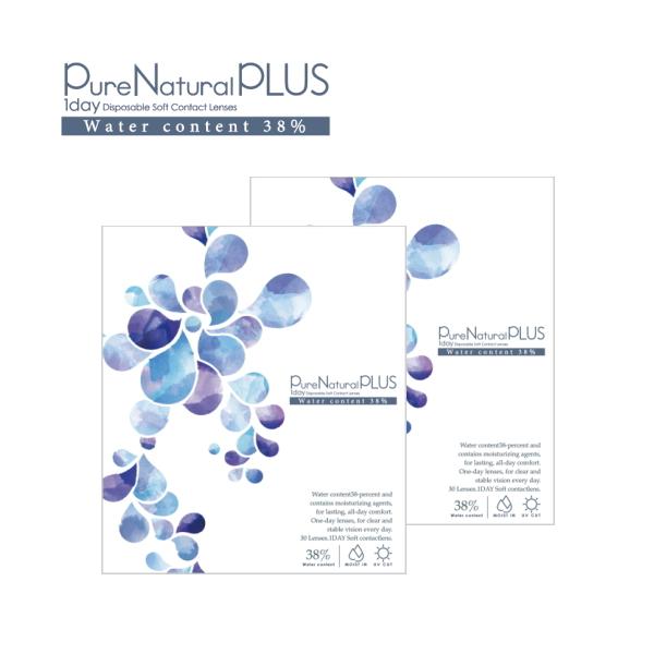 コンタクトレンズ 1day ピュアナチュラル プラス 38% 低含水 Pure Natural PLUS 30枚入 2箱 1日使い捨て ポスト投函