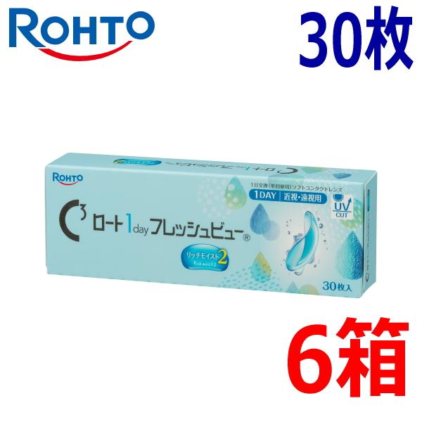 Cキューブ ロート 1day フレッシュビュー リッチモイスト2 ワンデー 30枚 6箱 1日使い捨て コンタクトレンズ 高含水 終日装用