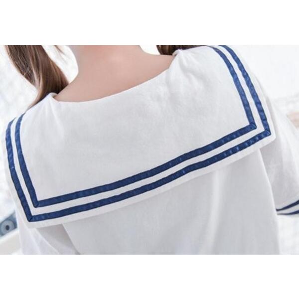 セーラーワンピース マリンセーラーワンピース レディース マリンセーラー 団体服 半袖 通学フレア学院風シャツワンピ 夏ロリータ 森ガール 海軍風 Buyee 日本代购平台 产品购物网站大全 Buyee一站式代购 Bot Online