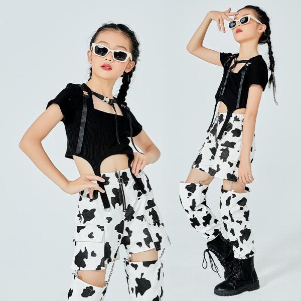 ダンス服装 体操服 JAZZ DANCE tシャツ スウェット キッズチアリーダー hiphop ヒップホップ 女の子 ステージ衣装 ダンスウェア 子供 応援団 運動会 甲子園 チアガール衣装 舞台演出服　おしゃれ　ストリート系　B系　K-...