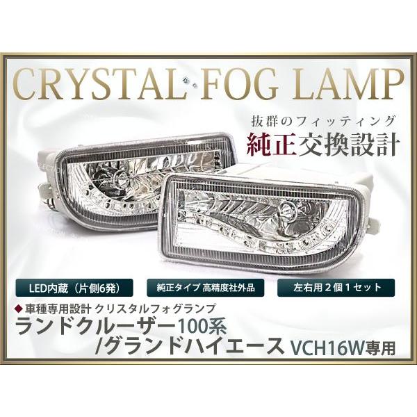 100系ランドクルーザー LED付 ホワイト発光 クリスタル