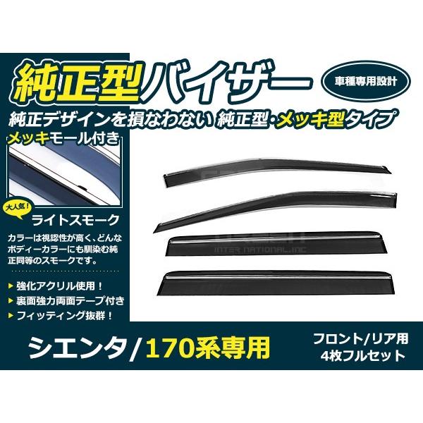 送料無料 サイドドアバイザー シエンタ 170系 クリアスモーク トヨタ