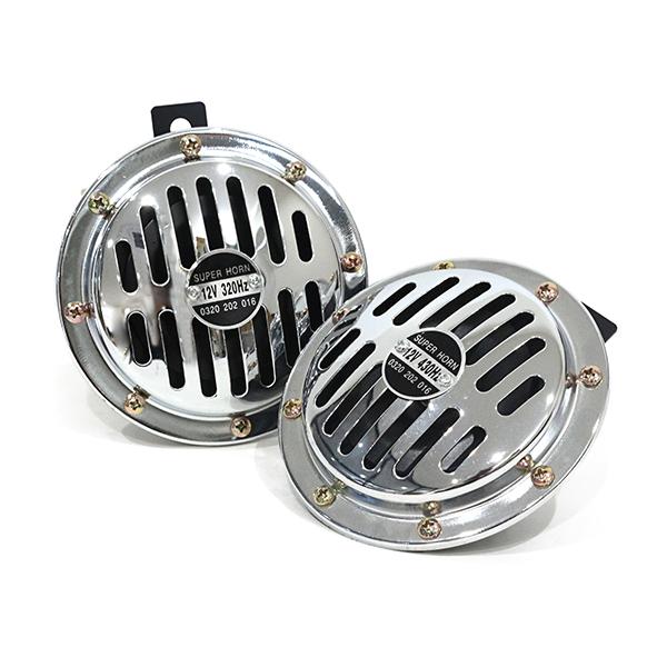 【商品詳細】・カラー：シルバー◆セット内容：2個セット【商品説明】ベンツホーン ハイパワーホーン 2個セット旧ベンツホーンのような重低音が味わえます。12Ｖ用 Hi430Hz Low320Hz交換、補修用にオススメです。HIGH：430Hz...