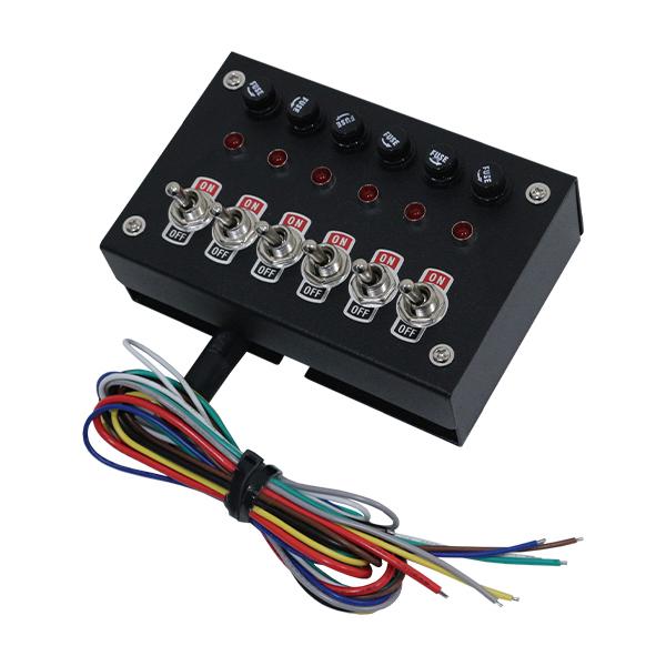 6連 スイッチボックス トラック デコトラ ブラック 12V 24V メイン