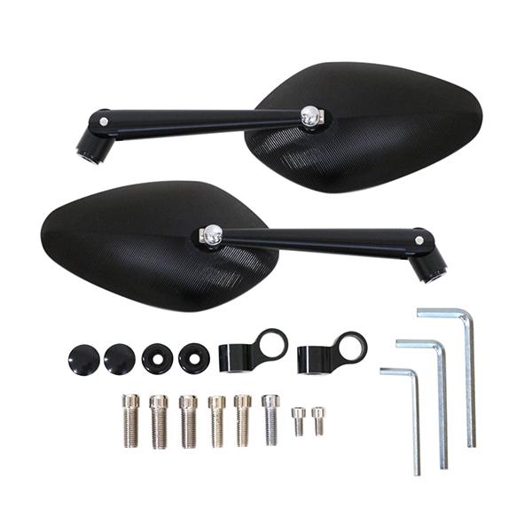 イタリアンシェルミラー バックミラー ブラック スクエア 左右 バイク