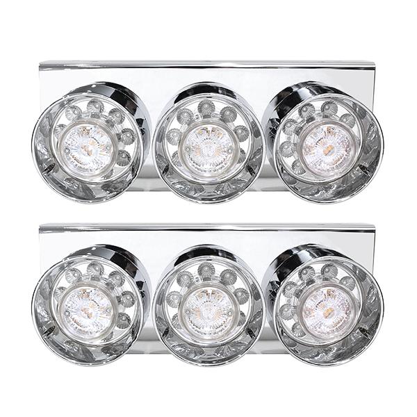 3連LEDテールライト デコトラ　トラック　仕事　バンパーカスタム トラック テールランプ LED 3連 角型 テールライト デコトラ 左右