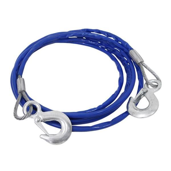 【商品詳細】・仕様：全長：フック含み 約4mワイヤー直径：カバー込み 約12mm牽引力：約7000kg【商品説明】故障や緊急用に持っておきたいアイテムです。いざという時便利です。フック付きですので引っ掛けて牽引するだけです。送料：送料無料 ...