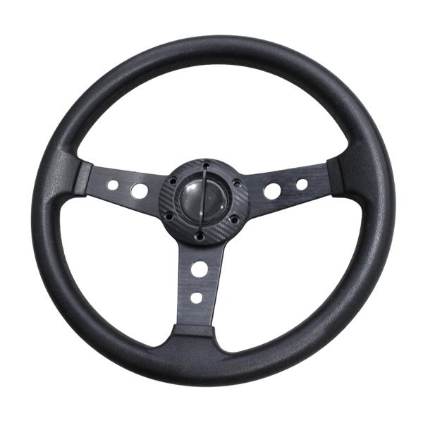 MOMO形状対応 ステアリング 黒×革 335mm ハンドル カラー モモ対応 自動車用 MOMO フラットコーン 内装 ハンドル本体