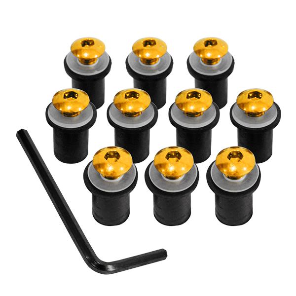 ししまる スクリーンボルト 5mm 10本セット ゴールド 金 ウェルナット