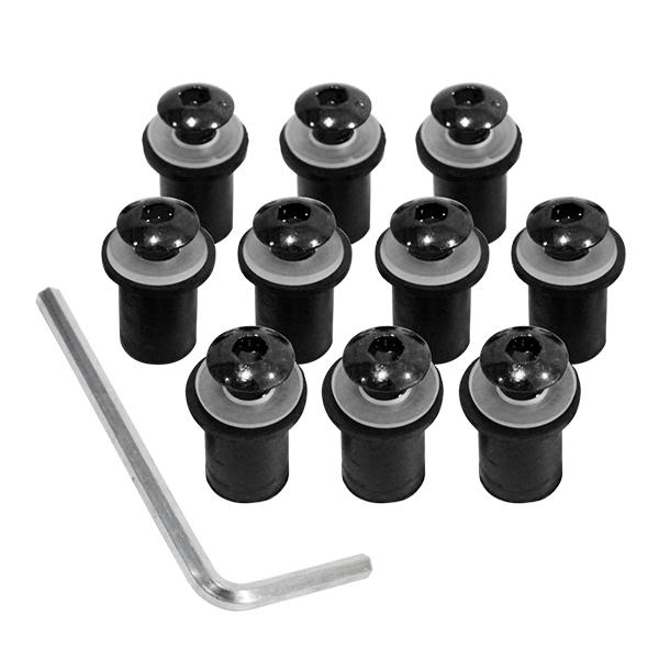 とめ スクリーンボルト 5mm 10本セット ブラック 黒 ウェルナット