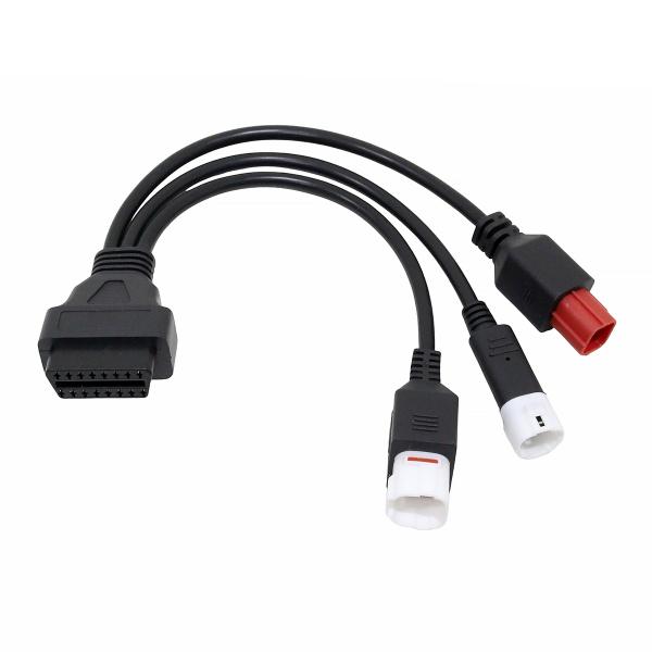 バイク 故障診断 スキャナー OBD2 変換アダプター 3in1 3ピン 4ピン 6ピン 診断コネクター ヤマハ ホンダ スズキ カワサキ