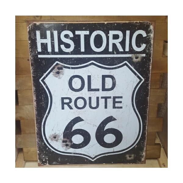 大人気ルート６６シリーズのブリキ看板！風化した看板に弾痕…この傍で当時のガンマンたちが決闘でも行ったのか…それとも無法者たちがただただ通りがかりにぶっ放しただけなのか…そんなイメージを彷彿とさせるデザインです！【ブリキ看板・サインボード】イ...