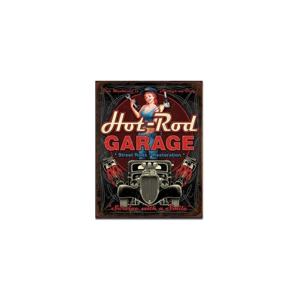 ホットロッド　ガレージカスタムカーのためのガレージ　市販のボディにありとあらゆる高性能部品をかき集め　スーパーカーを作っちゃう。アメリカならではの楽しみですよね。日本には車検と道路交通法があるから　夢の夢デモスピリッだけでも。【ブリキ看板・...