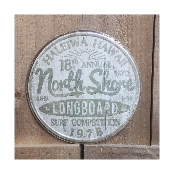 ハワイ　ハレイワで開催されたロングボードの大会の看板のレプリカです1978年　ノースショアの大会サーフィンといえばハワイ　それもノースショア【ブリキ看板・サインボード】日本では、ブリキ看板と呼ばれることが多いですが、アメリカでは TIN P...