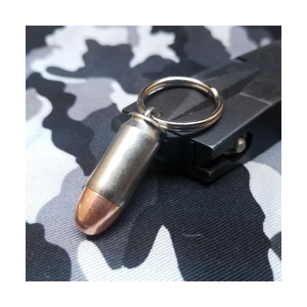ミリタリー キ-リング 銃弾 弾丸 バレット キーチェーン.45ACP弾