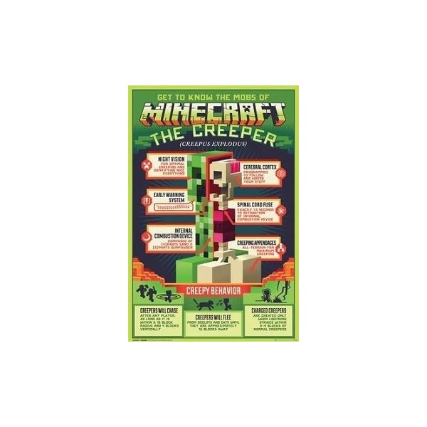 マインクラフト　店頭販促用ポスター　非売品 Amazon.co.jp: Trends International Minecraft - Beware Of The Dark