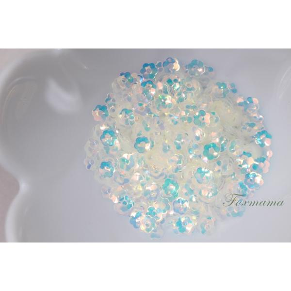 ハンドメイド素材 スパンコール 花 立体 ミニ スパンコール 4mm 約580枚 約2 5g 花カップオーロラ 透明 Sfc04askse00 代購幫