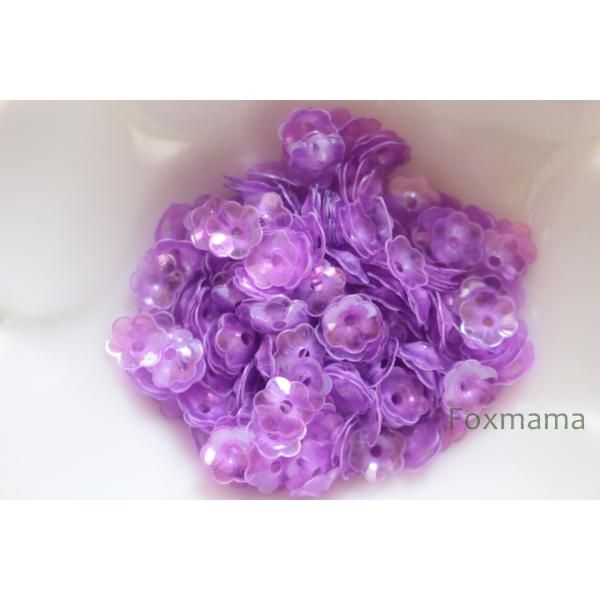 スパンコール 7mm 約300枚(約3.5g) 花カップ 半透明 薄めの紫 (SFC07BFMWS00)
