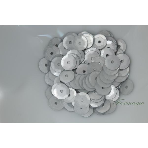 スパンコール 6mm 約150個(約2g) 亀甲 マット シルバー 銀色 (SKK06MSVHY00)